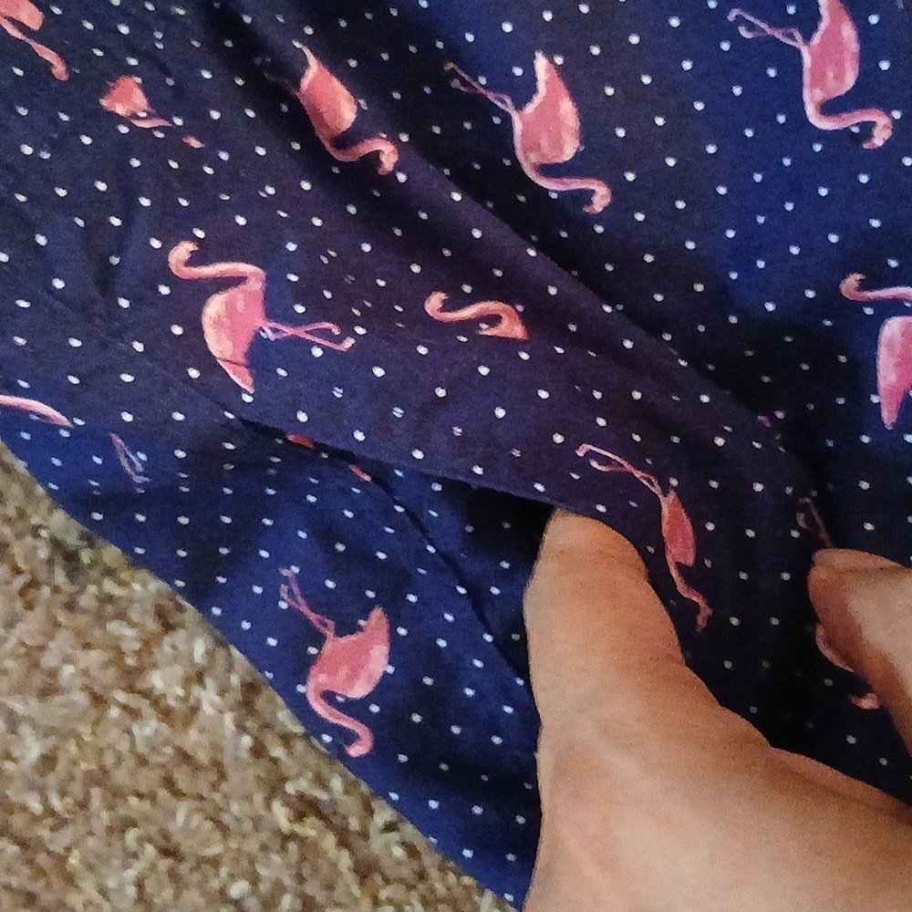 Navy Flamingo Print Swim Trunks - Picture 4 of 12
